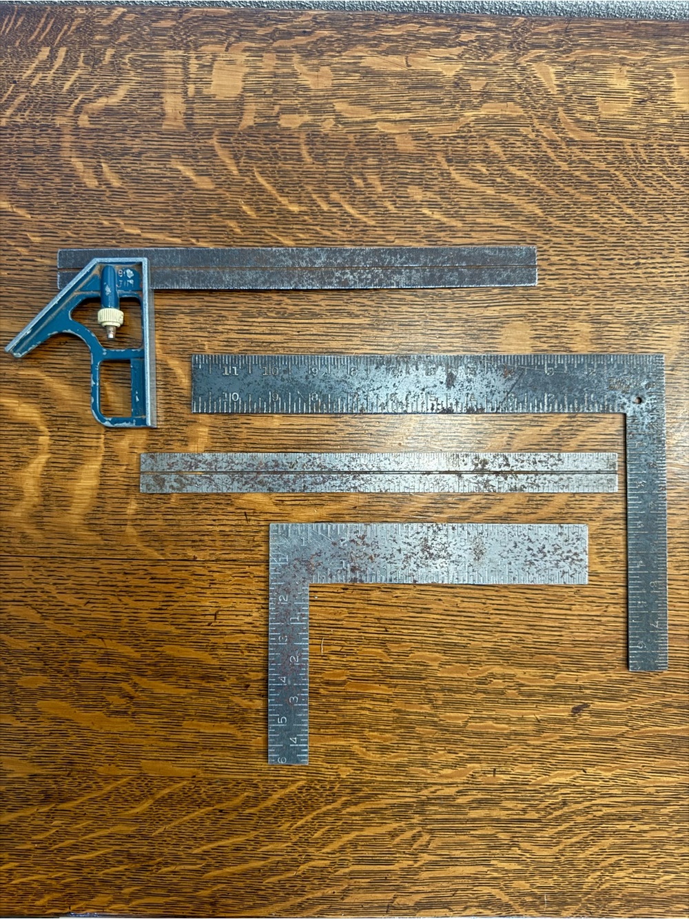 Vintage Combination Square & ruler Set 4 pcs